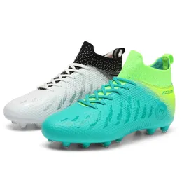 Детские футбольные ботинки высокого топа TF Youth Youth Soccer Shoes Boys Moads Спортивные тренеры для спортивных тренеров градиент Большой размер 31-48 черно-белый зеленый