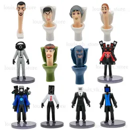 Set Skibidi Toaleta Kamera Man Figur TV Man Man Model Model Figurki akcji Dekoracje Dekoracje PVC Doll Colekable T230810