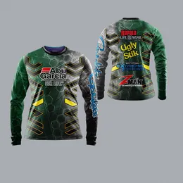 Koszule zewnętrzne Unisex Fishing Jerseys Długie rękawy Ochrona UV Green Mountain Rower Cycling Jersey 230810