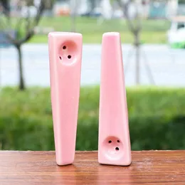 New Style Mini Cool Colorful Heady Mini Ceramics Pipes Portable Herb Tobacco Filter Screen Spoon Bowl Smoking Bong Holder Handpipes Easy Clean HandMade Hand Tube DHL