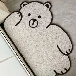 Dörmat entré Hall tryckt spole PVC Materialmatta som inte slipar golvmattor Björn Cat Dog Forn Door Mat Alfombra Cocina HKD230809