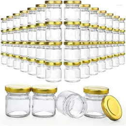 Depolama Şişeleri 60 Paket Kapaklı Küçük Cam Kavanozlar 1.5 oz Mini Bal Mum Kavanozu Hediye El Sanatları Baharatlar Düğün Yapmak İçin