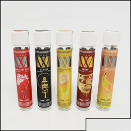 تعبئة زجاجات Wonderbrett Glass Pre Roll Tubes Bottle مع 5 أنواع ملصقات 115 مم حجم الملك PREROLL TUBE CALI Pack CAP CAP DHMAP