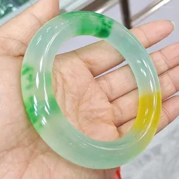 Bangle Genuine Natural Jadeite High Grade A Floating Burma Jade Bracelets Women Myanmar Certified Jades Stone Round Bangles