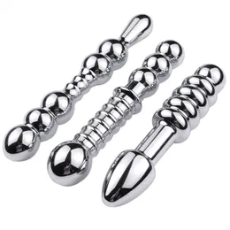 Anal Toys Aluminium alloy Anal Plug Beads Dildo Stimulation Double Head Butt Plug Prostate Massage Metal Anal Sex Toys for Female Male 230810