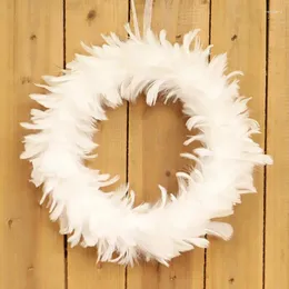装飾的な花白い羽の花輪イースタークリスマス装飾壁玄関のための垂れ下がった装飾