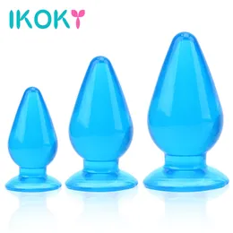 Brinquedos anal ikoky grandes contas massageiro de massageiro plug plugs but butds de estímulo de tamanho enorme