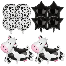 Other Event Party Supplies 10pcs Easy To Use Black Star Farm Theme Happy Cute Funny Durable Party Decorations Foil Balloons Cartoon Animals Inflatable Kids 230810