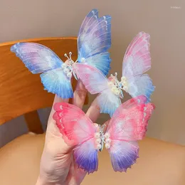 Dog Apparel Fluttering Wings Butterfly Hair Clips Pet Barrettes Fairy Ponytail Duckbill Clip Princess Style Accessories