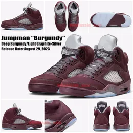 Deep Burgundy 5S Jumpman Basketball Shoes 5 Light Graphite-Silver Unc Sail Dongdan Fire Red Diffused Blue Lucky Green University Blue Mens Sneakers Trainers