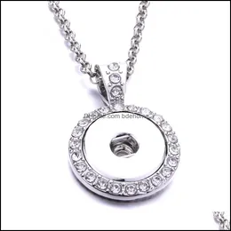 Collane a ciondolo Fashion Heart Crystal Snap Button Collana da 18 mm Snap di zenzero Pulsanti con catena in acciaio inossidabile per donne j dhk9h