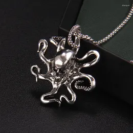 Pendant Necklaces Hip-hop Skull Octopus Personality Necklace In Europe And America Men's Women's Punk Style Bounce Versatile