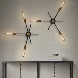 Duvar lambası WillLustrust America Style Vintage Demir Sconce Loft Metal Endüstrisi Işık Dönebilir Kol Minimal Kinetik Cafe