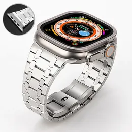 حزام AP الفاخر لـ Apple Watch 8 Ultra 49mm 7 45mm 41mm Metal Watchband for Iwatch 6 SE 44mm 40mm Band Stainsal Steel Soild Bracelet