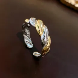 Bröllopsringar kaitin kontrasterande färg justerbar ring mode temperament design sense metall guld plätering smycken