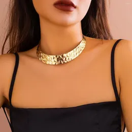 Choker överdriven öppen bred leopard metall kort halsband för kvinnliga afrikanska vridmoment krage 2023 mode hals smycken tillbehör