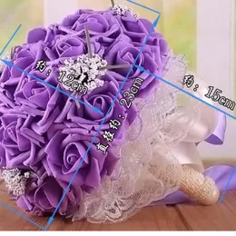 Декоративные цветы свадебный букет невеста невеста, держащий шелковую ленту розы искусственные цветочные аксессуары
