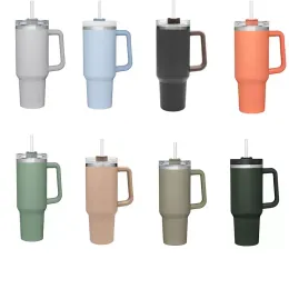 NEW 40 Oz Tumblers Vacuum Insulated Stainless Steel Cups with Handle and Straw Adventure Quencher Travel 40oz Camping Travel Car Mugs