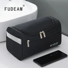 Cosmetic Bags Cases FUDEAM Polyester Men Business Portable Storage Bag Toiletries Organizer Women Travel Hanging Waterproof Wash Pouch 230810
