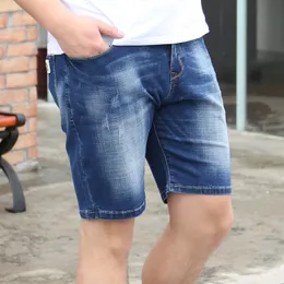 Mäns jeans stor storlek avslappnad hög elastisk denimshorts 160 kg 9xl 8xl 7xl 6xl mode sommarficka i midja 230810