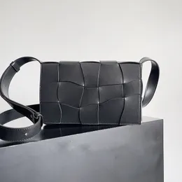 Designer Crossbody Bag Women's Shoulder bags 100% Lambskin Leather Intreccio Wavy Pattern Black Cassette Handbag Purse with Box