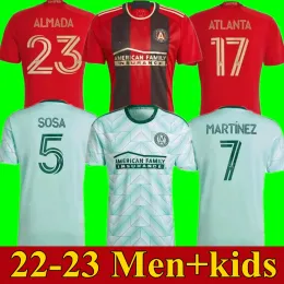 22 23 Martinez 축구 유니폼 세트 2022 2023 팬 플레이어 Maillots de Foot Barco Robinson Araujo Almada Home Men Kids Kis Football Shirts