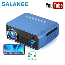 Projektorer Salange T4 Portable Projector LED MINI 1080P Support HD Home Theatre Miracast Inbyggd i YouTube WiFi Multi Screen Proyector X0811