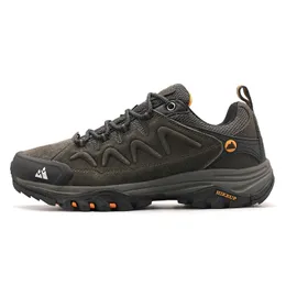 Dress Shoes HIKEUP Leather Men's Outdoor Hiking Shoes Tourist Trekking Sneakers Mountain Climbing Trail Jogging Shoes For Men Factory Outlet 230810