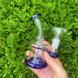 4inch Mini Glass Bong Hookah Reting Water Pipe Percolator Shisha Filter Bubbler w/ Ice Catcher Pipes Bongs Hookahs