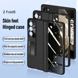 Armor Stand For Samsung Galaxy Z Fold 5 Case Privacy Hinge Protection Film Anti Spy Cover