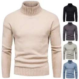 Herrtröjor män vinter turtelneck god kvalitet elastisk varm manlig smal passar tröjor solida turtelnecks storlek 2xl 230811