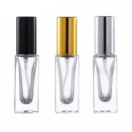 wholesale 3ml 5ml 10ml Square transparent glass spray empty bottle for perfume subpackage
