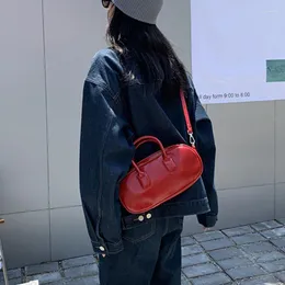 ファッションレッドサックメインファムパテントレザービンテージトップハンドル女性スタイルのクロスボディショルダーバッグ