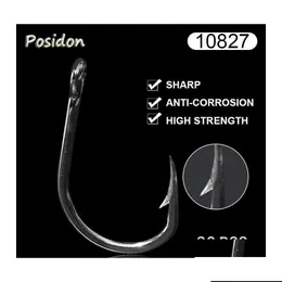 خطافات الصيد Posidon 10827 30 PCS/Pack Stains Stains Tuna Circle Assist Live Bait Jig Assistant Fish Drop Sports DH9PJ