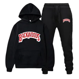 Hoodies dos homens moletons marca de moda Backwoods Set Fleece Hoodie Pant Grosso Treino Quente Sportswear Com Capuz Fatos Masculino Sweatsuit 230810