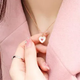 Hänge halsband söt/söt rosa zirkonskal sten hjärtformat halsband för kvinnor mode utsökta choker högkvalitativa smycken