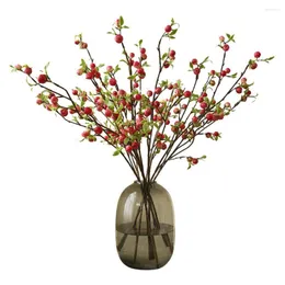 Decorative Flowers 72cm Simulation Fruit Christmas Berry Blueberry Single Branch Foam Plants Artificial Flower DIY Wedding Garden Office