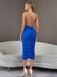 Casual Dresses Simple And Elegant Formal Dress Women Summer Sleeveless Backless Bodycon Knee Length Graduation Celebrity Evening Party