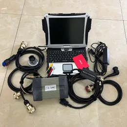 MB Star C3 Professionelles Diagnosetool, SSD mit Laptop CF19 Touch TOUGHBOOK-Scanner, gebrauchsfertiger 12-V-24-V-Scanner für PKW-LKW