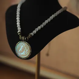 Подвесные ожерелья винтажные колье -единорога Катопальное ожерелье из бисера резного камея 230811
