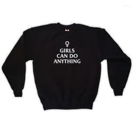 Bluzy damskie Skugggnas Przyjazd Dziewczyny mogą zrobić wszystko, co bluza z długim rękawem moda tumblr jumper unisex kropla
