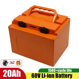 Batteria 60V 20ah Lithium Ion Battery مع 16S BMS لـ 1000W Scooter Bicycle Peak 2000W+5A Charger