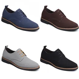 2023 Low heel business casual shoes men black brown grey anti-suede mens sneakers breathable color 4