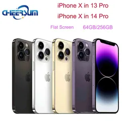 Refurbished Original Unlocked OLED Screen iPhone X in iPhone 13 Pro/14 pro Cellphone style Apple iPhone 14 pro RAM 3GB ROM 64GB/256GB Mobile phone