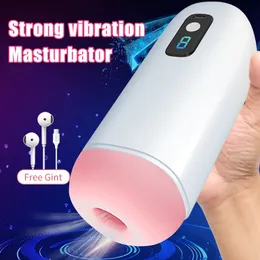 Nihai Zevk Erkek Mastürbator Fincan Güçlü Titreşim Dijital Oral ...