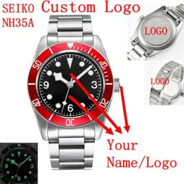 Wristwatches Personal Custom Men's Mechanical Watches NH35 Automatic Watch Sapphire Luminous Stainless Steel 10Bar Waterproof Reloj Hombre