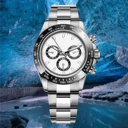 Relógio masculino de alta qualidade, relógio mecânico de 40mm, esportivo casual, safira, aço inoxidável 904l, mostrador branco à prova d'água