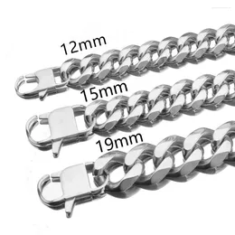 Цепи 12/15/17/19 мм шириной 316L из нержавеющей стали бордюр кубинская звеностное колье мод