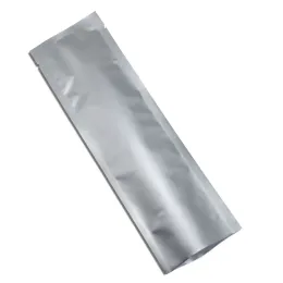 Partihandel 100st Pure Metal Foil Packing Bag Open Top Heat -tätbar aluminium Mylar Packing Påsar för kaffebönpulverförpackning LL