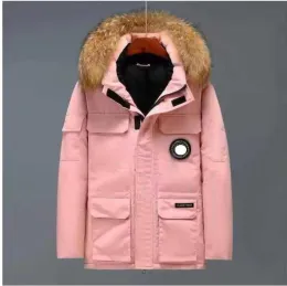 Jaquetas de inverno canadenses grosso quente ganso para baixo parkas roupas de trabalho jaqueta ao ar livre moda mantendo casal transmissão ao vivo coat712